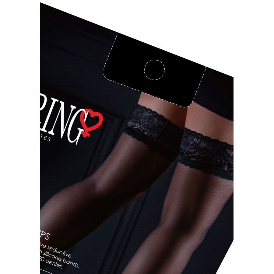 Bas Toucher satin Noirs