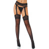 Bas avec effet porte-jarretelles Satin Touch Noirs