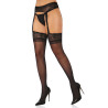 Bas avec effet porte-jarretelles Satin Touch Noirs
