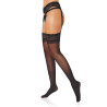 Bas avec effet porte-jarretelles Satin Touch Noirs