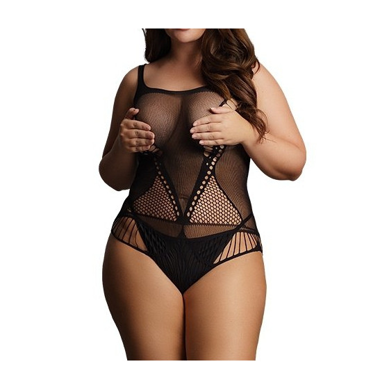 Body Grande Taille CONTRAST NET Noir