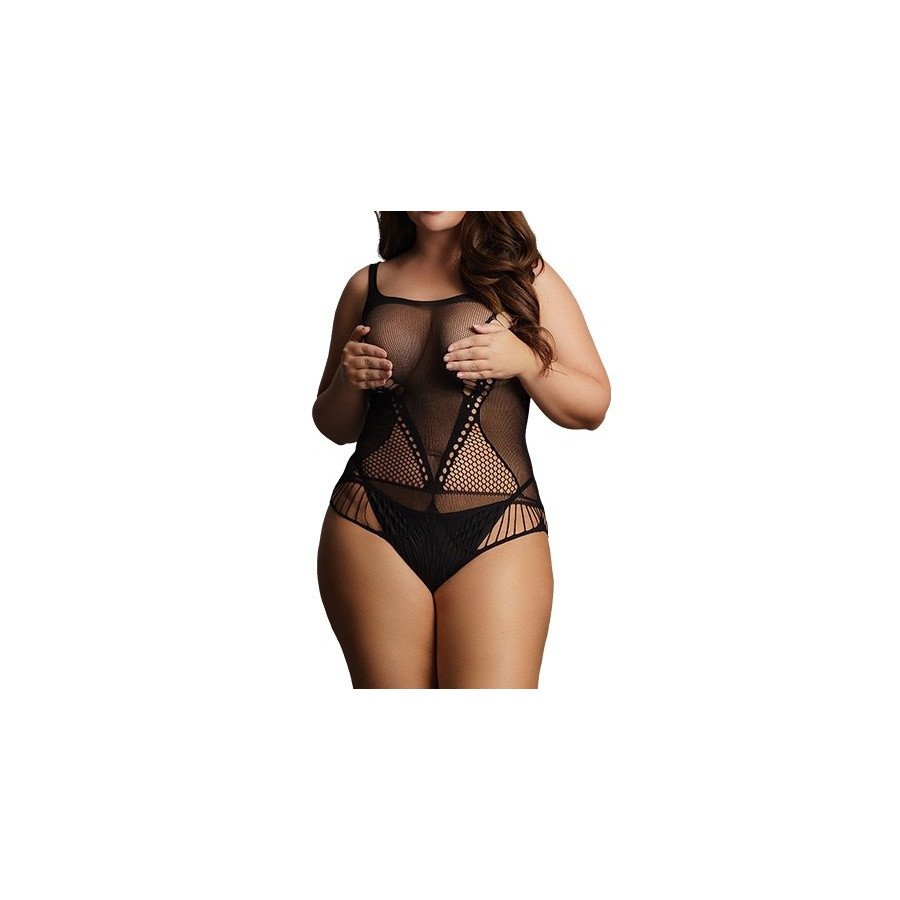 Body Grande Taille CONTRAST NET Noir