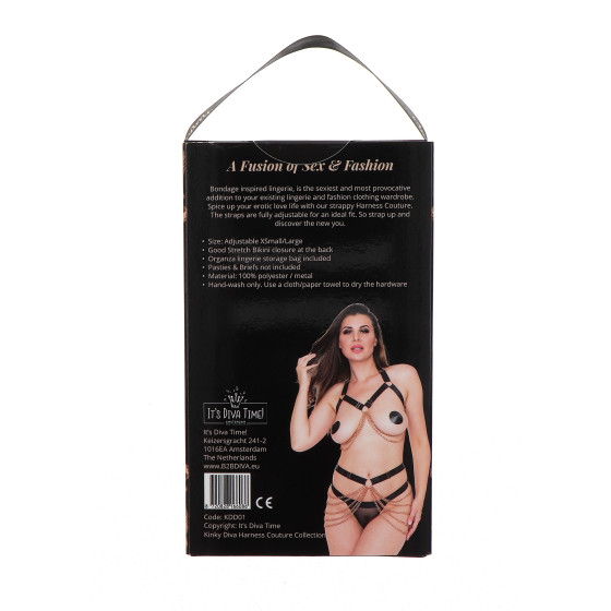 Harnais Bra Chain Noir-Doré