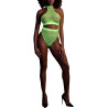 Ensemble Bustier et Culotte Filet Vert Fluo