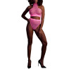 Ensemble Bustier et Culotte Filet Rose Fluo