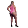 Ensemble Bustier et Culotte Filet Rose Fluo