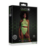 Ensemble Bustier et Culotte Filet Vert Fluo