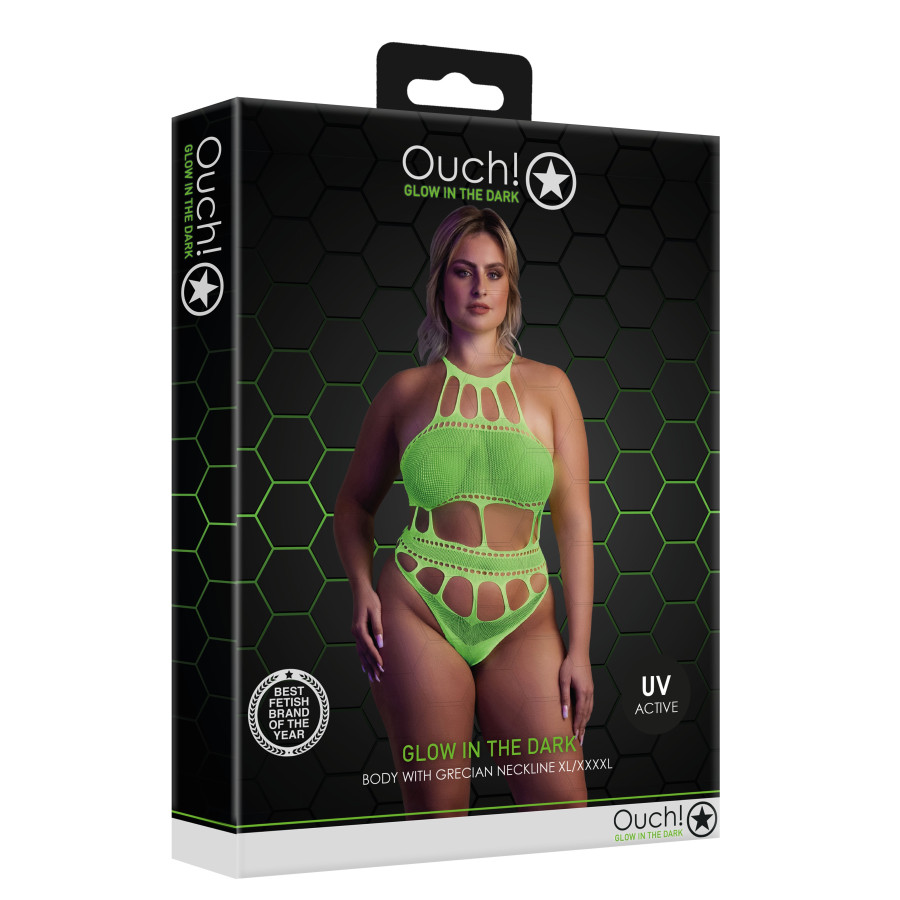Body à encolure grecque Vert Fluo