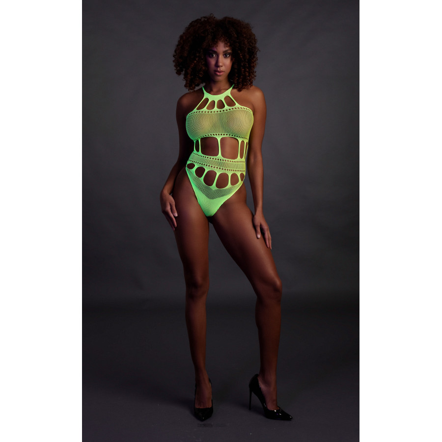 Body à encolure grecque Vert Fluo
