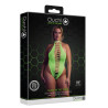 Body échancré ouvert à l'entrejambe avec dos nu Vert Fluo
