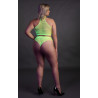 Ensemble Bustier et Culotte Filet Vert Fluo