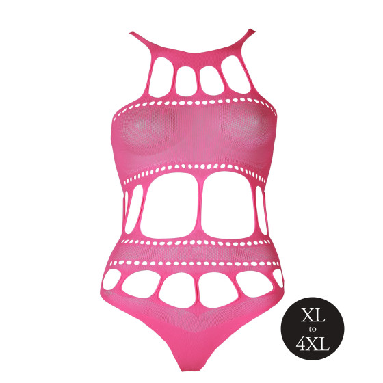 Body à encolure grecque Rose Fluo