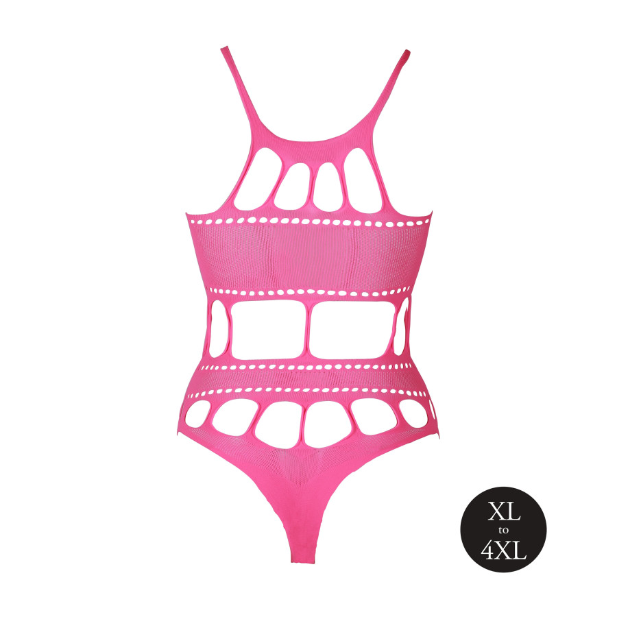 Body à encolure grecque Rose Fluo