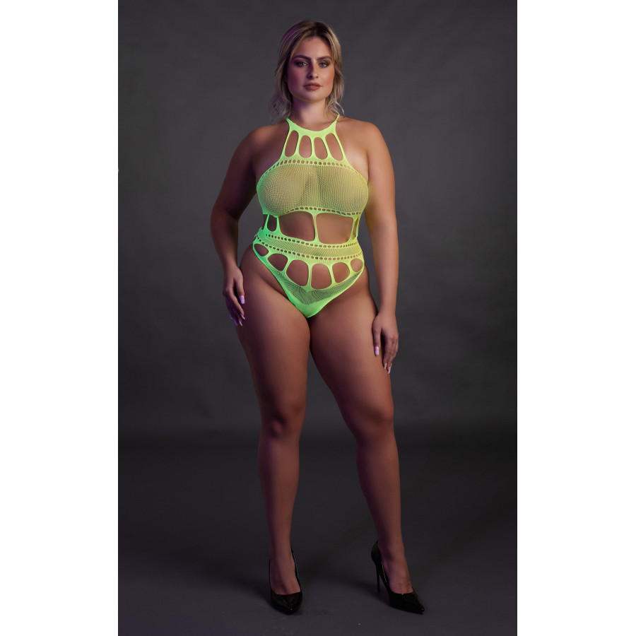 Body à encolure grecque Vert Fluo