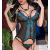 Guêpière dentelle bleue