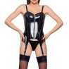 Guêpière Porte-Jarretelles VINYL BASQUE ZIP Noire