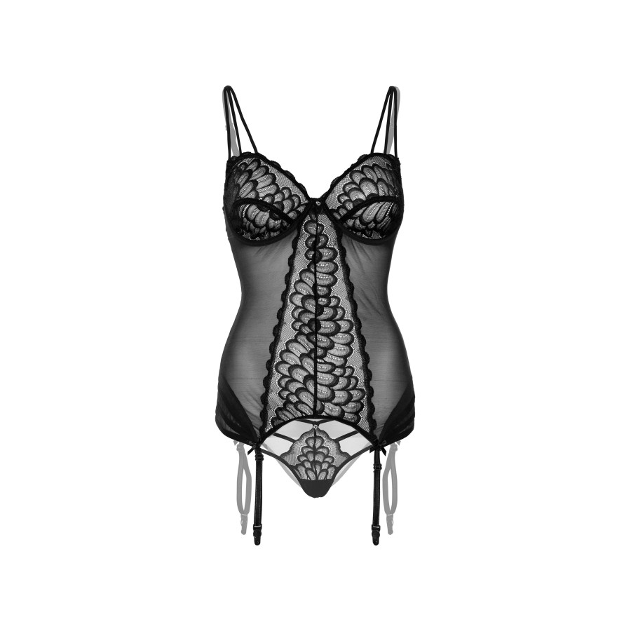 Bustier Porte-Jarretelles Lace Cami Noir