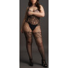 Combinaison motifs floraux Grande Taille Anabella - Noir