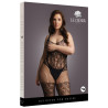 Combinaison motifs floraux Grande Taille Anabella - Noir