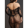 Combinaison ouverte Grande Taille LACE SLEEVED - Noir