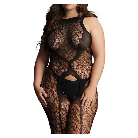 Combinaison CROTCHLESS LEOPARD Noire