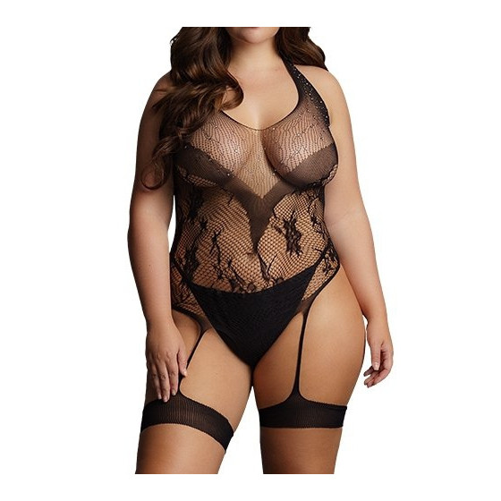 Body Porte-Jarretelles CROTCHLESS Noir