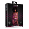 Bustier et Robe Filet Épaules dénudées Rose Fluo