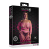 Bustier et Robe Filet Épaules dénudées Rose Fluo