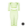Bustier et Robe Filet Épaules dénudées Vert Fluo