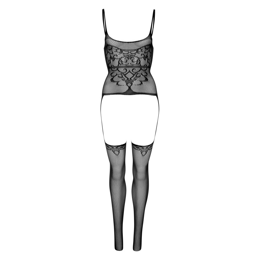Body dentelle et Jarretelles Net Suspender Noir
