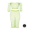 Bustier et Robe Filet Épaules dénudées Vert Fluo