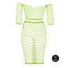 Bustier et Robe Filet Épaules dénudées Vert Fluo