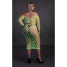 Bustier et Robe Filet Épaules dénudées Vert Fluo