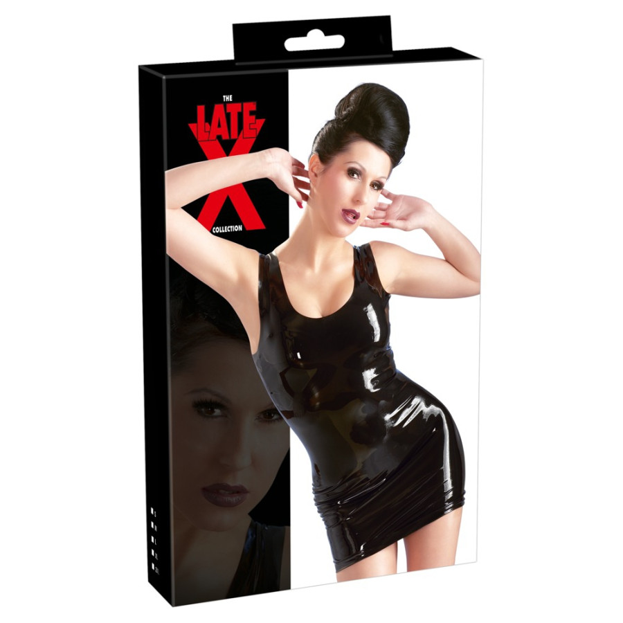 Robe wetlook Latex Irina - Noir