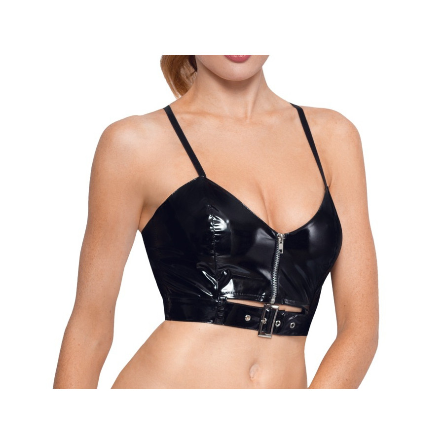 Top VINYL ZIP Noir