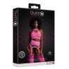 Ensemble Bustier Dos nu et Porte-Jarretelles 2 Pièces Rose Fluo