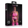 Ensemble Bustier Dos nu et Porte-Jarretelles 2 Pièces Rose Fluo
