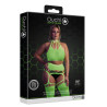 Ensemble Bustier Dos nu et Porte-Jarretelles 2 Pièces Vert Fluo