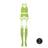 Ensemble Bustier Dos nu et Porte-Jarretelles 2 Pièces Vert Fluo