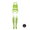 Ensemble Bustier Dos nu et Porte-Jarretelles 2 Pièces Vert Fluo