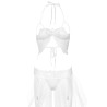 Ensemble 2 Pièces Soutien-Gorge et Porte-Jarretelles Blanc