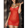 Nuisette en dentelle - Rouge