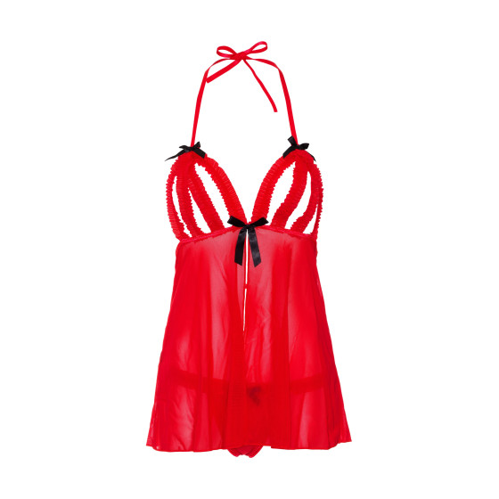 Nuisette Peek-a-Boo Ruffle Rouge