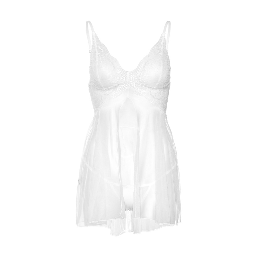 Nuisette + String Babydoll Blanc