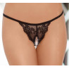 String Ficelle ouvert sur l'entrejambe - Noir
