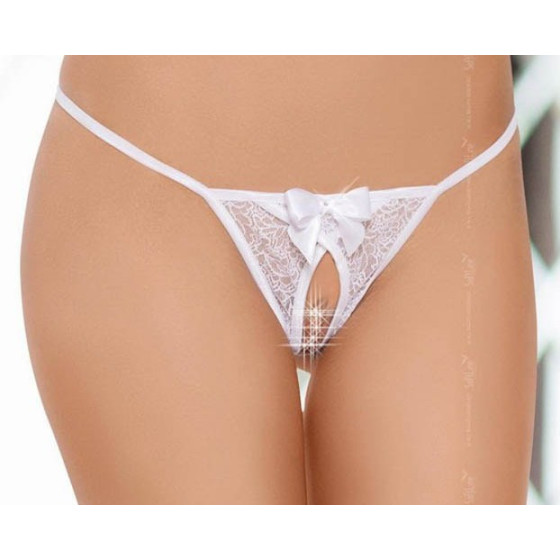 String ficelle blanc avec noeud - Ouvert sur l'entrejambe