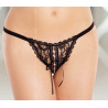String noir en dentelle - Ouvert