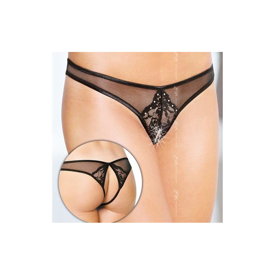 Tanga ouvert Vladlena - Noir