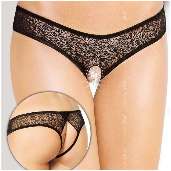 Tanga ouvert ROSITA - Noir 