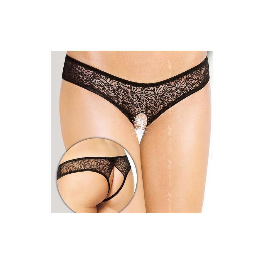 Tanga ouvert ROSITA - Noir 